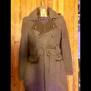 BCBGMaxazria Heather wool coat green/grey XS